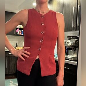 a new day Rust Red Button-Front Sleeveless Top